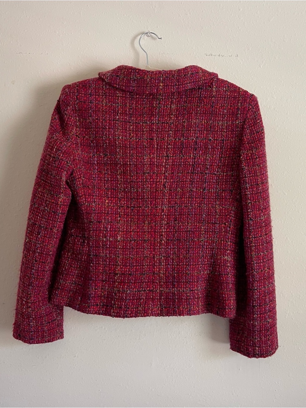 Talbots Raspberry Tweed Button-Front Women's Jacket - Picture 2 of 7